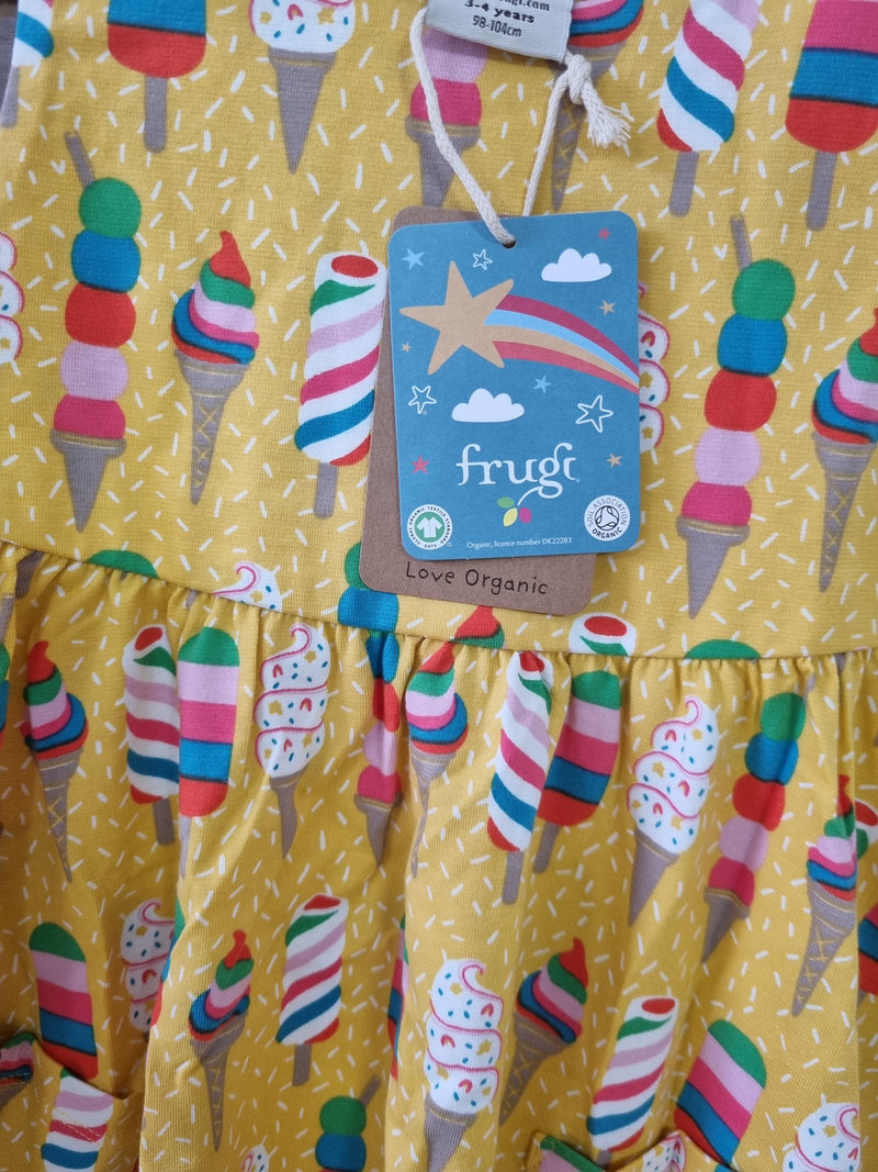 *Indie Exclusive* Frugi Spring Rainbow Sprinkles Dress- Organic- Ice-cream and sprinkles- Children's Clothing