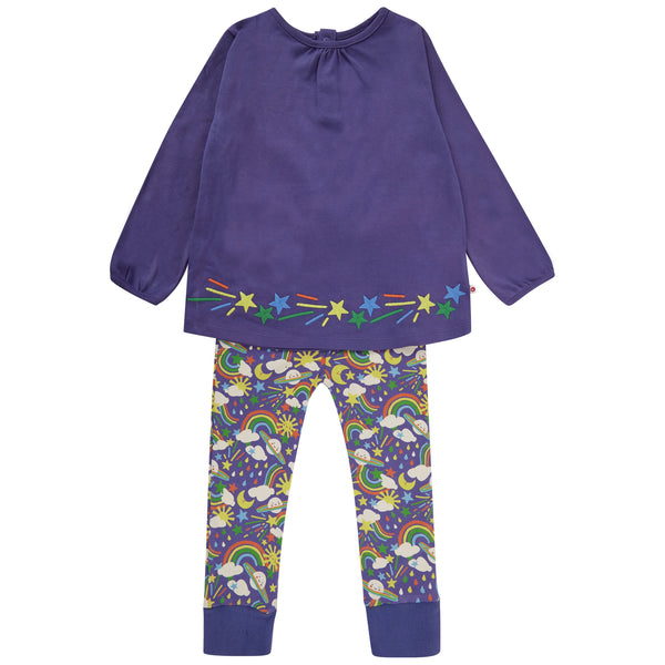 Piccalilly Organic Cotton two Piece Playset - Cosmic Weather (18-24m)