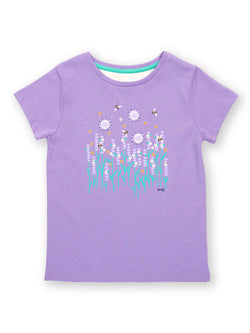 Lavender Love-  Organic Purple T-shirt- Bees and flowers