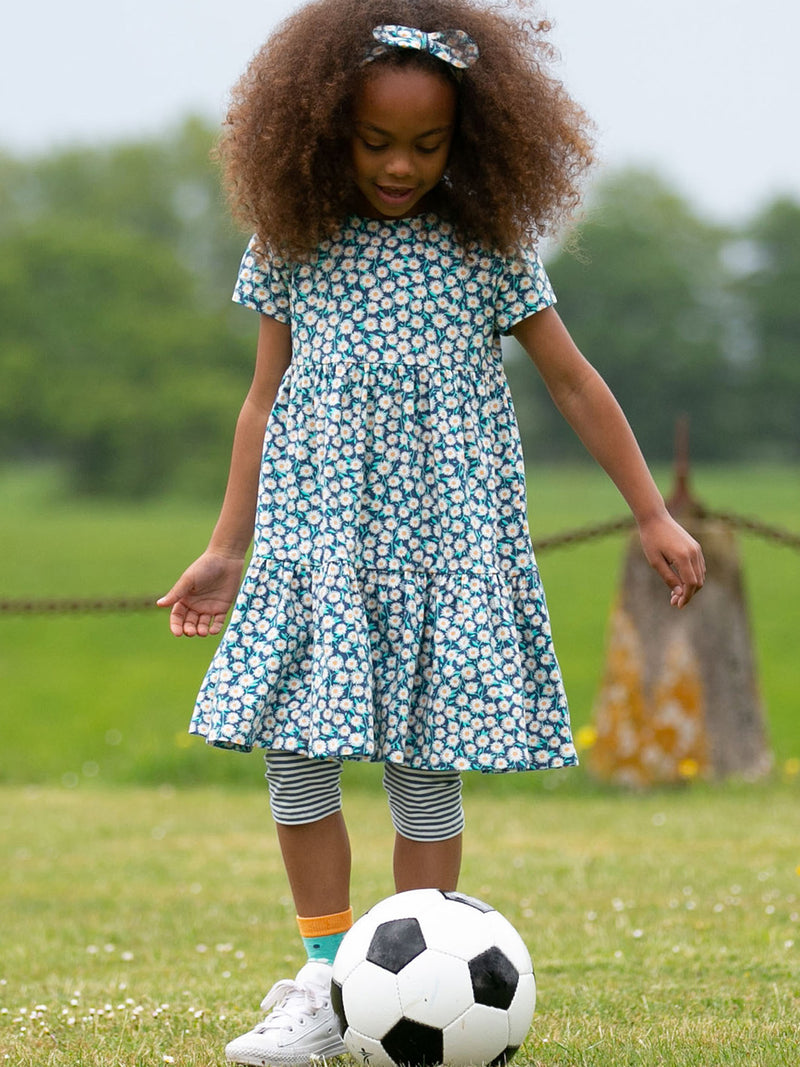 Kite Daisy Fields Dress- Blue Organic Dress- Daisy Flowers - Children's Clothing