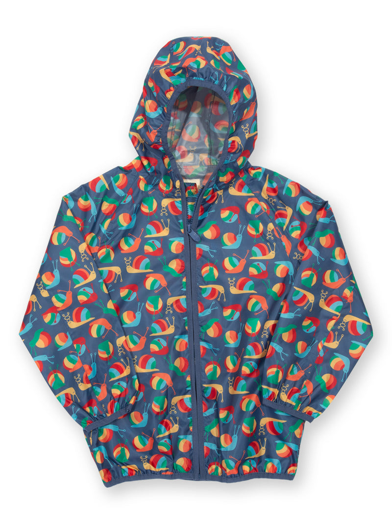 Kite Rainbow Snail- Recycled Rain Jacket- Puddlepack- Children's Clothing