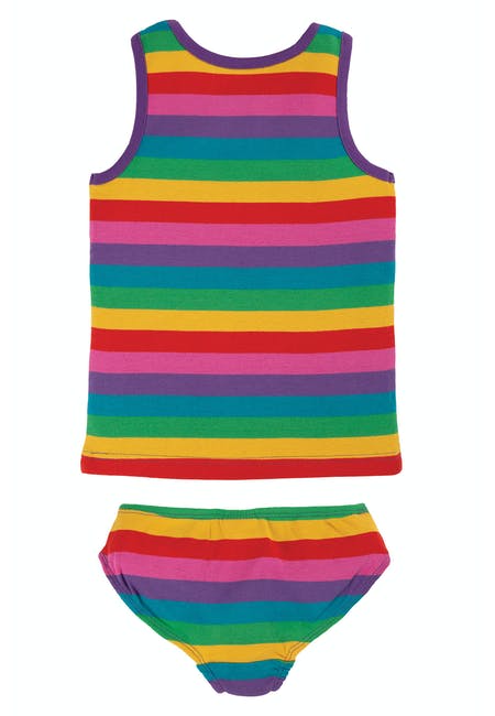 Vest and Brief 2 Pack, Foxglove Rainbow Stripe