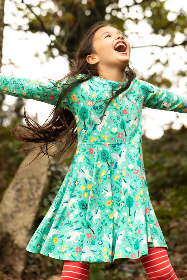 Sofia Skater Dress, Pegasus Flight- Children's Organic Dress- Frugi