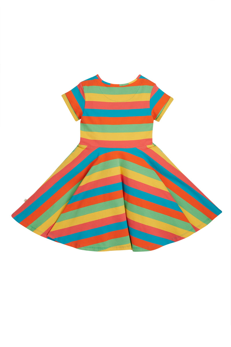 Spring Skater Dress, Camperblue Rainbow Stripe (2-3, 4-5 ,5-6 ,7-8)