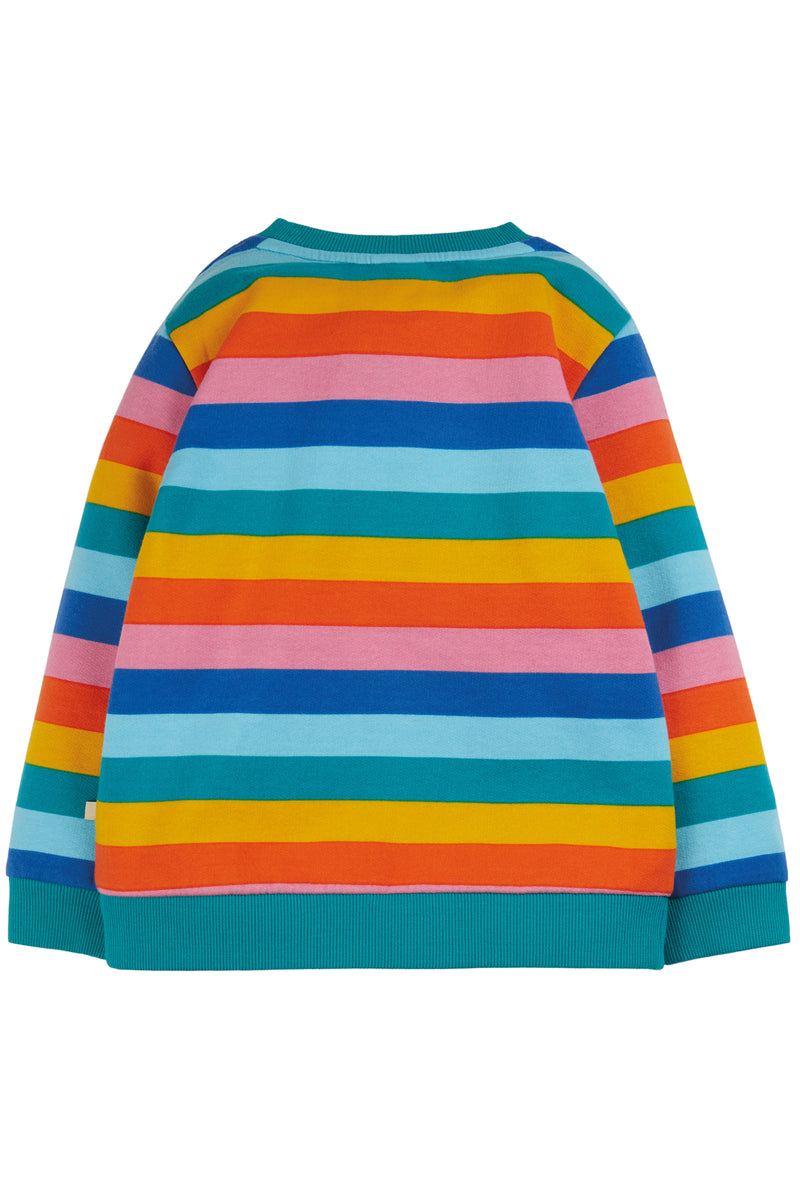 Sammy Sweatshirt, Mid Pink Rainbow Stripe/Daisy (5-6, 7-8)