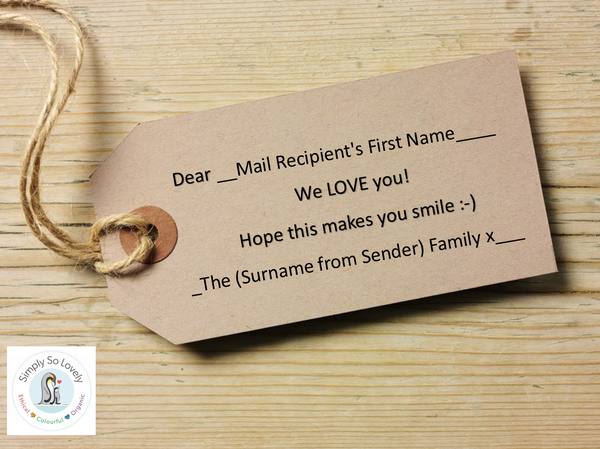 Personalised Tags- We LOVE you! Hope this makes you smile :-)