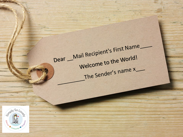 Personalised Tags-Welcome to the World