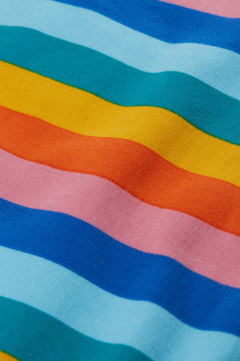 Printed Snug Joggers, Mid Pink Rainbow Stripe