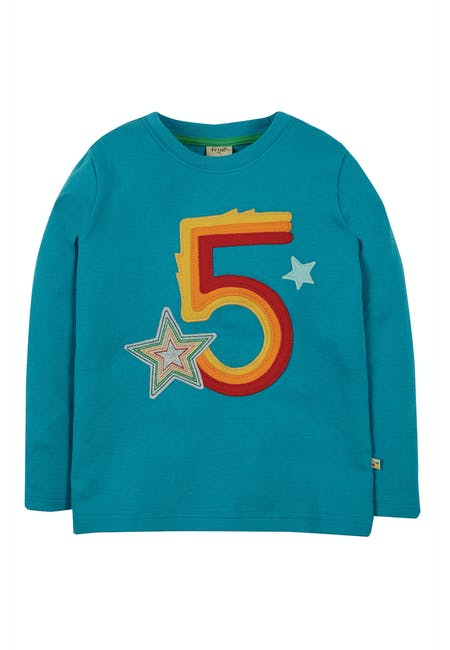 Birthday Age Five- Frugi Fifth Birthday Magic Number Top