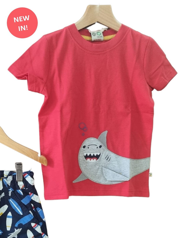 Frugi Red Shark T-shirt *Indie Exclusive*- Red Shark Organic- Children's Clothing