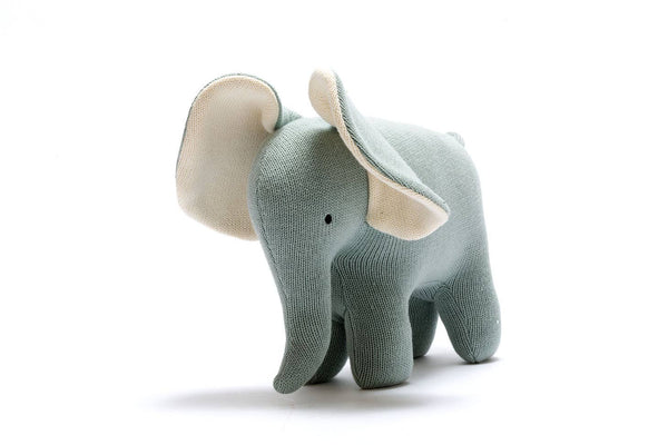 Large Organic Cotton Teal Elephant Plush Toy