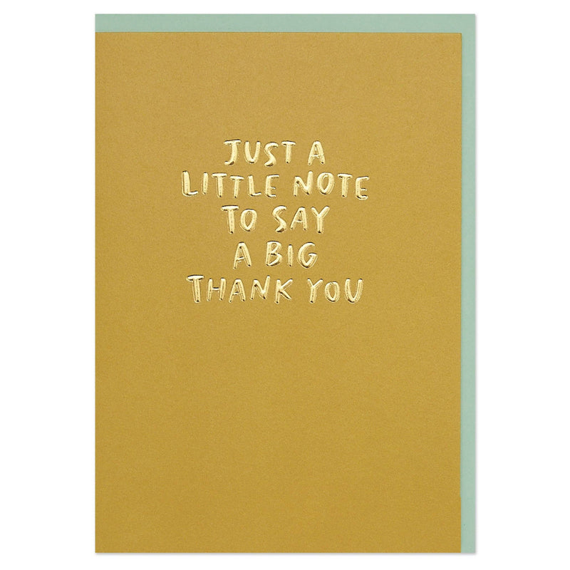 Just a little note to say a big thank you' card