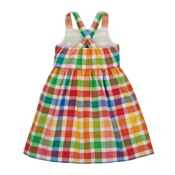 Frugi Abigail checked dress- Rainbow check- Children's Clothing